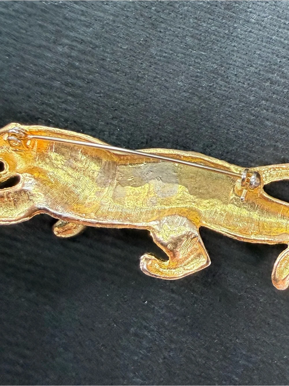80s Creeping Tiger Vintage Animal Brooch